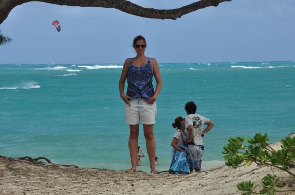 Chegando à Lanikai Beach, na costa leste de Oahu, no Havaí
